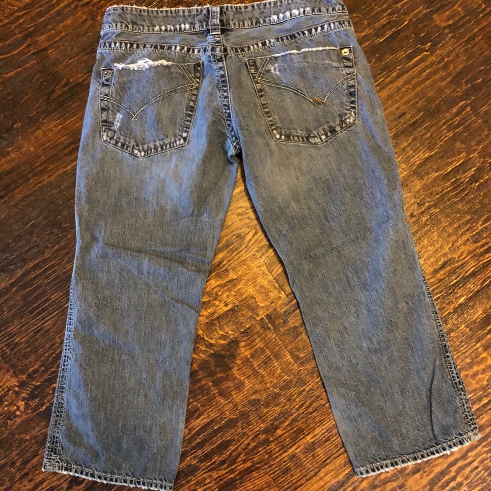 Silver Cropped Jeans - Size 33